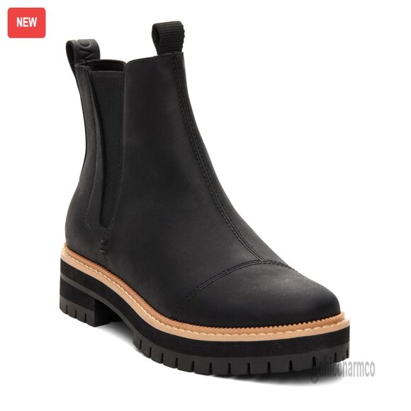 Women's Water Resistant Leather Chelsea Boots with Fur Lining